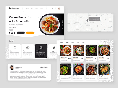 Restaurant Landing Page UI food landingpage map menu restaurant userexperience userinterface website design
