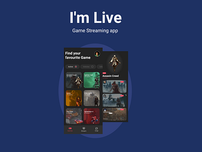 I'm Live app game ui ux