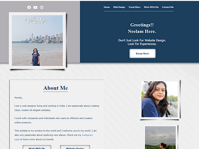 Home page personal website design