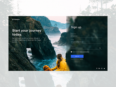 DailyUI 001 - Sign Up page