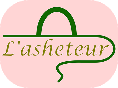 L'asheteur, online shopping and home delivery service 2d branding design illustration logo onlineshopping pink shopping vector