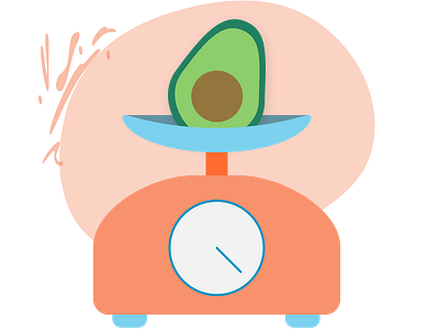 Macrocado 2d avocado fitness food health illustration macros nutrition scale weight wellness