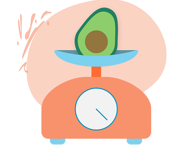 Macrocado 2d avocado fitness food health illustration macros nutrition scale weight wellness