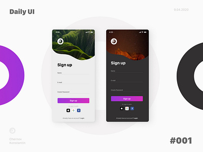 Daily UI #001 Sign up app screen