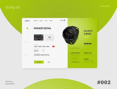 Daily UI 002 Design a credit card checkout form app design apple daily ui 100 design art lime payment suunto suunto 9 baro typography ui ux web website