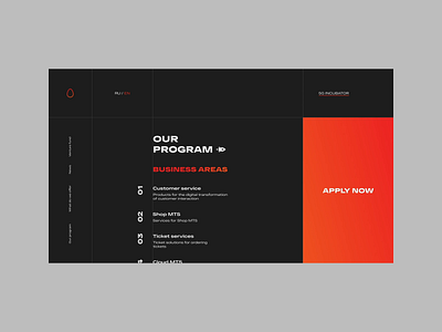 MTS Startup Hub art design minimal motion ui ux web website