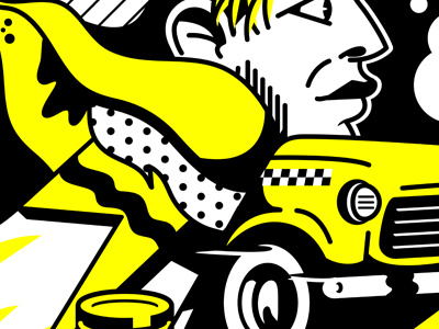 Yellow vector illustration yellow school homework taxi