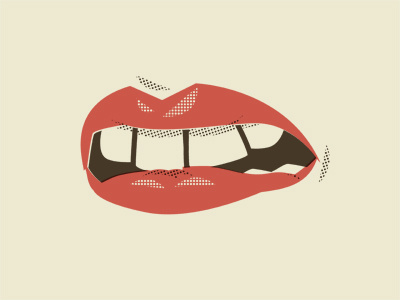Twilight halftones illustrator mouth teeth twilight vector