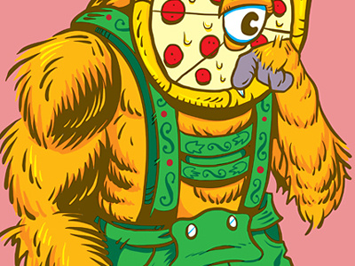 A Pizza Werewolf in Lederhosen