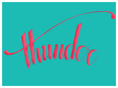 Thunder Lettering blue brush calligraphy lettering pen pilot pink script thunder type typography