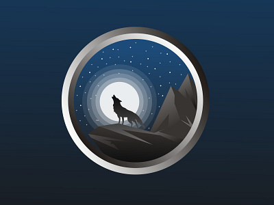 Icon moon app design illustration project vector vector art vectorart wolf