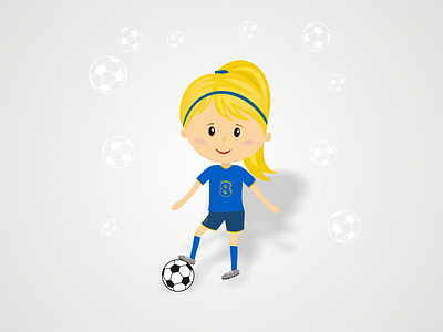 Kids vector blue football girl illustration kids kids illustration project sport vector vector art vectorart