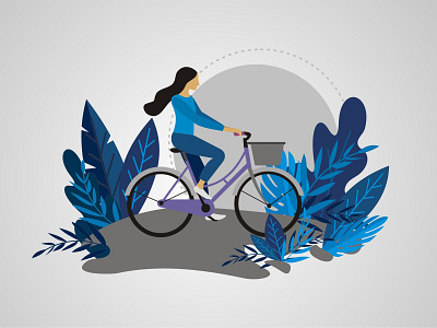 Illustration - bike bike creative design illustration people project vector vector art vectorart woman