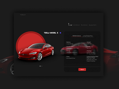 Tesla shopping page