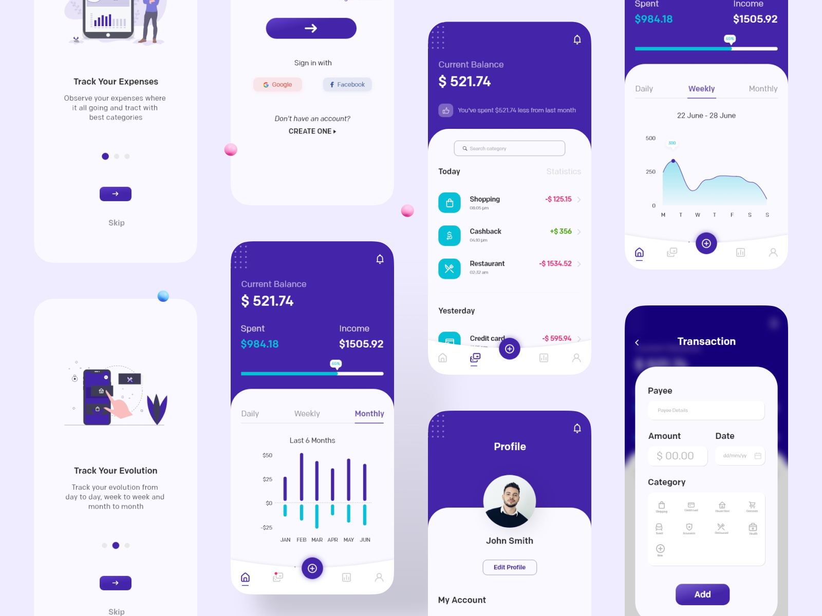 Money Tracking by Rupesh on Dribbble