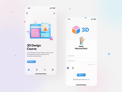 3D Design Course Mobile App 3d app app design design minimal mobile app design ui ui design ux ux design