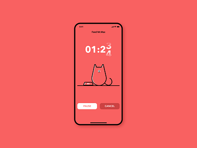 Countdown Timer 014 100 day challenge abstract design cat cat illustration clean ui dailyuichallenge design illustration minimal mobile mobile app mobile app design mobile design mobile ui timer app ui uiux vector visual design