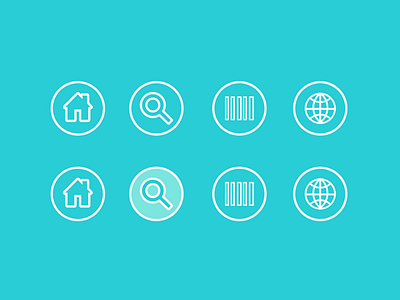 Icon Set clean flat home icon nav outline scan search set simple ui vector web