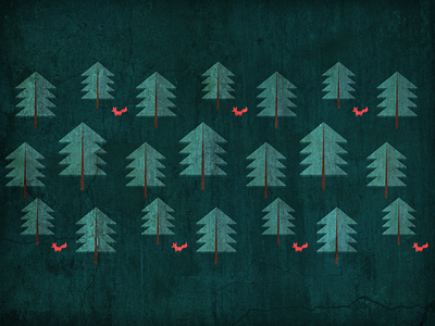 Trees & Foxes forest fox foxes illustrator pattern texture tree trees