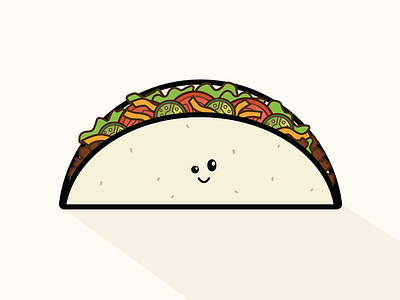 taco taco cheese crispy food happy illustration jalapeño lettuce mexican taco tomato vector yummy