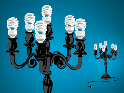 Let there be Light candelabra efficiency electricity energy lamp vector