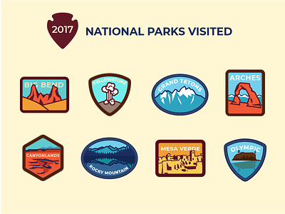 National Parks 2017 arches badge badges big bend canyonlands grand teton national park olympic patch patches rocky mountain yellowstone