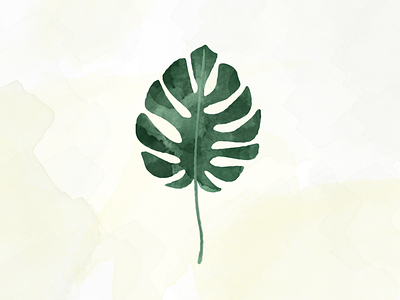 Leaf leaf philodendron watercolor