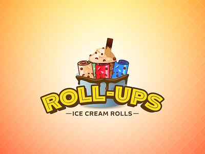 Roll-Ups Ice Cream Logo creative ice cream roll icecream illustration logo roll ups simple