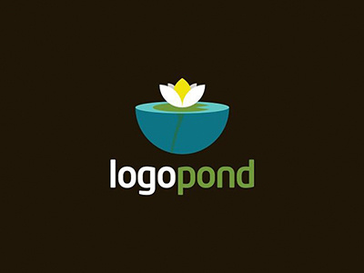 LogoPond creative dark design flower logo logodesign lotus pond simple