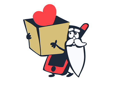 A good old mobile phone adobe illustrator antenna beard courier delivery design flat heart illustration logodesign logotype mobile old smartphone