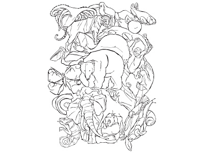 Puzzle of animals adobe illustrator animals bear biology character concept design illustration nature puzzle sketch wildlife zoo