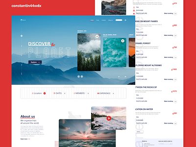 Travel Agency (UI/UX Design) adobe xd agency branding design designer marketing red redesign travel ui ui ux ux web webdesign xd