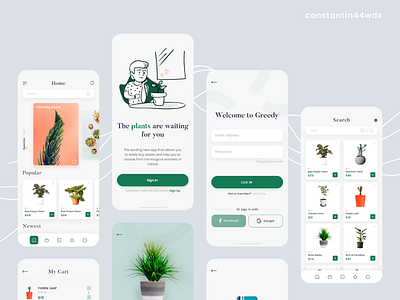 Plant Shop app design branding design minimalistic mobile plant simple ui ui ux webdesign