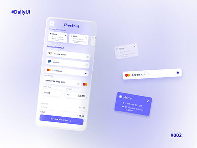 DailyUI #002 • Credit Card Checkout app checkout credit card checkout mobile mobile design purple ui ui design