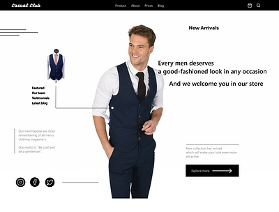 Casual Club - Landing Page graphic design ui