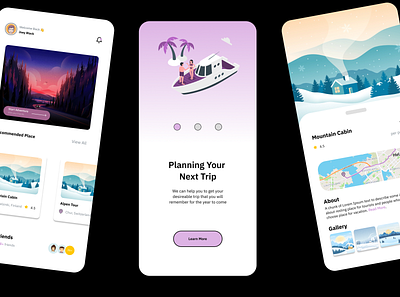 Travel Mobile App app design graphic design ui ux