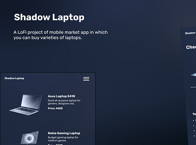 Shadow Laptop Shop - Mobile App app design ui ux