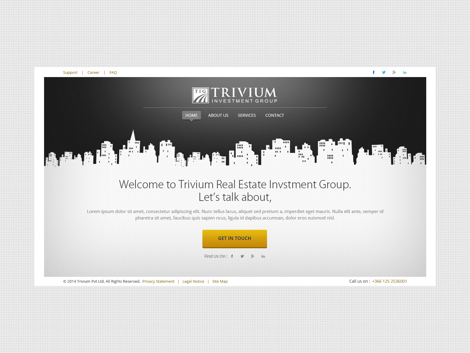 Landing Page for Trivium Investment Group by Shanavas M on Dribbble