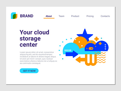 cloud storage center art design illustration landingpage ui uidesign ux vector web webpage website weddesign