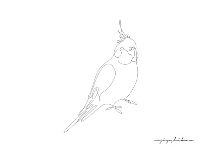 cockatiel bird animation art behance design doodle drawing dribbble figma fun graphic design illustration lineart oneline pencil art postoftheday sketchbook ui ux vector work