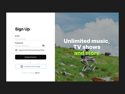 Sign Up Page / Daily UI Challenge 001 daily 100 challenge daily ui 001 daily ui challenge dailyui dailyui001 dailyuichallenge interface log in login form registration screen sign up sign up page signup ui ui design user interface ux web web design