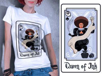 T-shirt Design - Queen of Ink v.02 apparel design apparel mockup