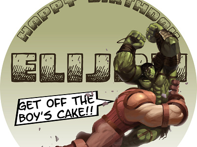 Juggernaut vs WW Hulk Cake Topper birthday party branding cake design illustration juggernaut kids art marvelcomics vector