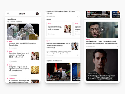 BRILIO Concept app design mobile app mobile app design mobile app development mobile application mobile apps news newsfeed ui ux