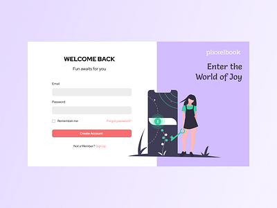 pixxelbook Login Page