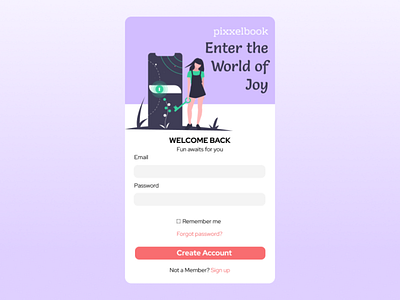 pixxelbook Login Page for Phones