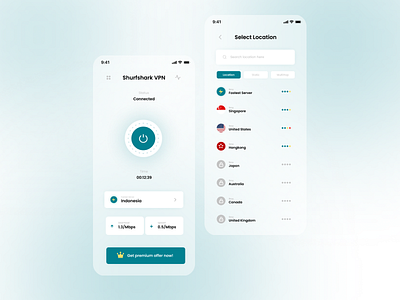 Surfshark VPN Mobile Apps Redesign design graphic design mobile app surfshark ui uiux