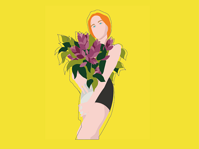 Girl with flowers flowers girl illustration illustration portrait girl illustrator