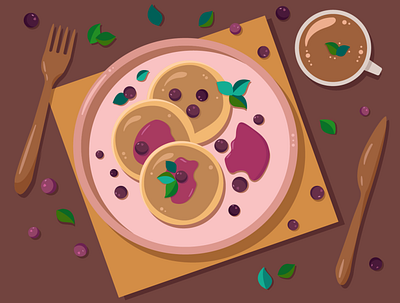 pancakes food illustration