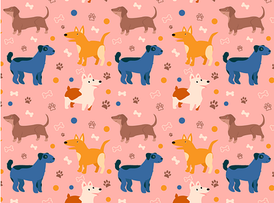 pattern dogs cute dogs illustration pattern